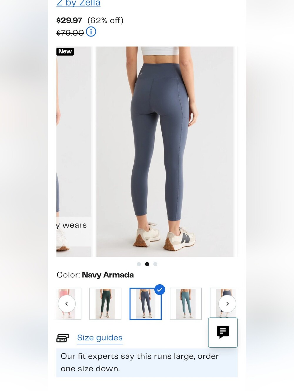 z by zella leggins blue grey color with pockets